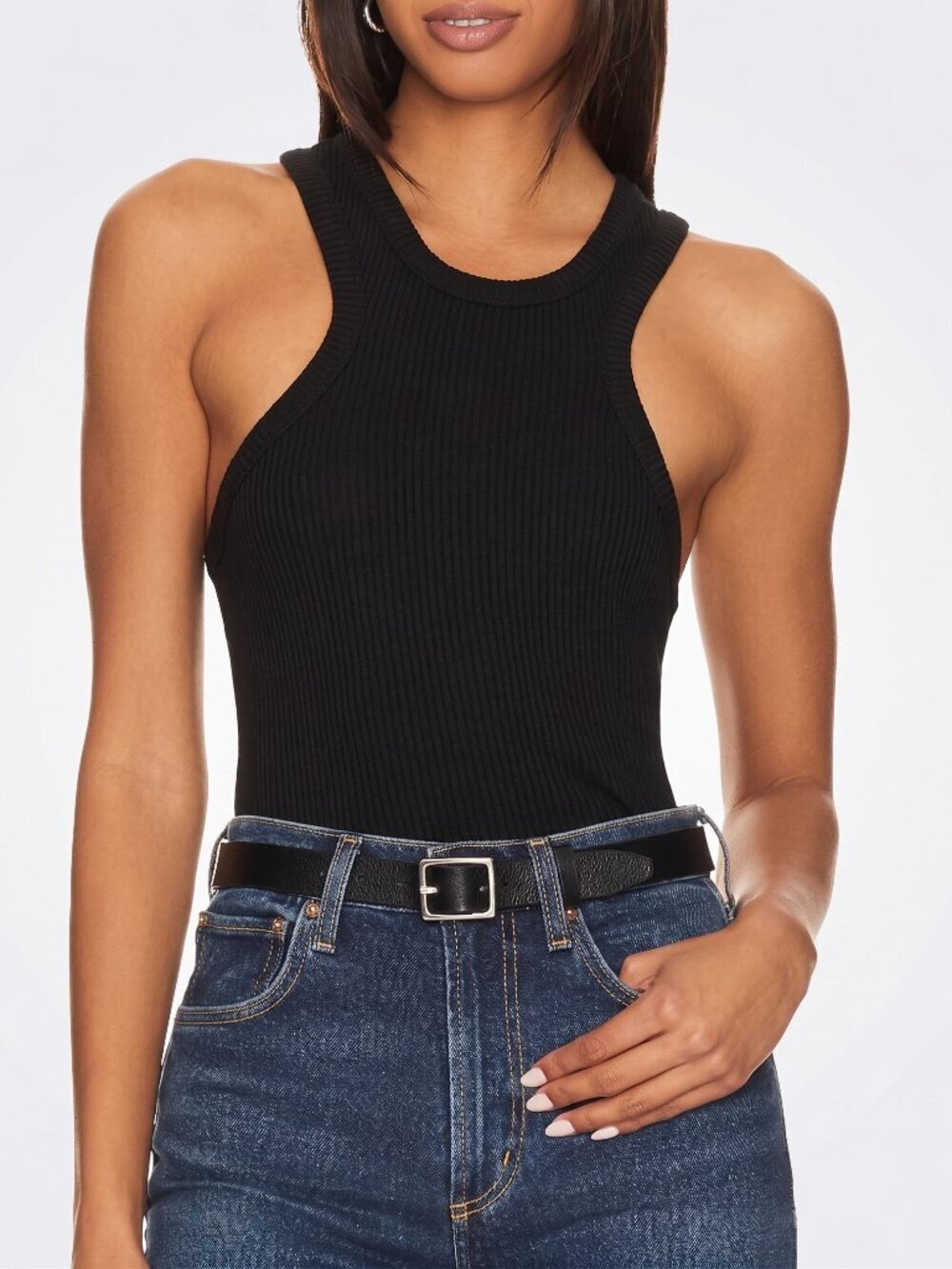 Citizens of Humanity Melrose Black Ribbed Tank Top Cotton Lyocell NWT